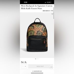 COPY - Coach West BackPack In Signature Canvas With Kaffe Fassett Print